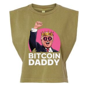 Funny Bitcoin Daddy Trump Crypto King ILl Be Home Christmas Garment-Dyed Women's Muscle Tee