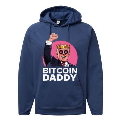 Funny Bitcoin Daddy Trump Crypto King ILl Be Home Christmas Performance Fleece Hoodie