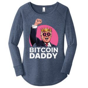 Funny Bitcoin Daddy Trump Crypto King ILl Be Home Christmas Women's Perfect Tri Tunic Long Sleeve Shirt