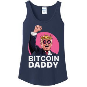 Funny Bitcoin Daddy Trump Crypto King ILl Be Home Christmas Ladies Essential Tank