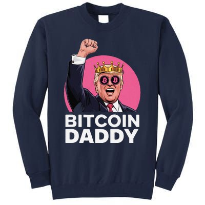 Funny Bitcoin Daddy Trump Crypto King ILl Be Home Christmas Tall Sweatshirt