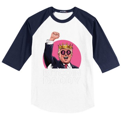 Funny Bitcoin Daddy Trump Crypto King ILl Be Home Christmas Baseball Sleeve Shirt