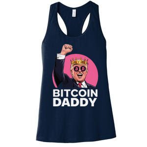 Funny Bitcoin Daddy Trump Crypto King ILl Be Home Christmas Women's Racerback Tank