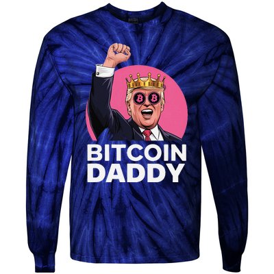 Funny Bitcoin Daddy Trump Crypto King ILl Be Home Christmas Tie-Dye Long Sleeve Shirt