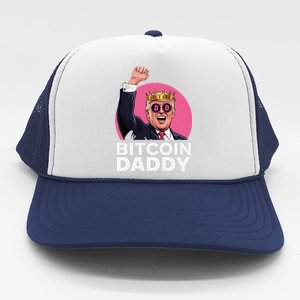 Funny Bitcoin Daddy Trump Crypto King ILl Be Home Christmas Trucker Hat