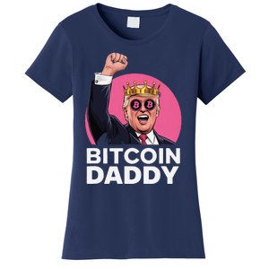 Funny Bitcoin Daddy Trump Crypto King ILl Be Home Christmas Women's T-Shirt