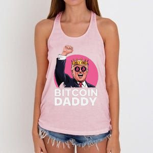 Funny Bitcoin Daddy Trump Crypto King ILl Be Home Christmas Women's Knotted Racerback Tank