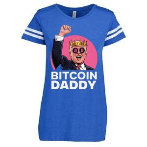 Funny Bitcoin Daddy Trump Crypto King ILl Be Home Christmas Enza Ladies Jersey Football T-Shirt