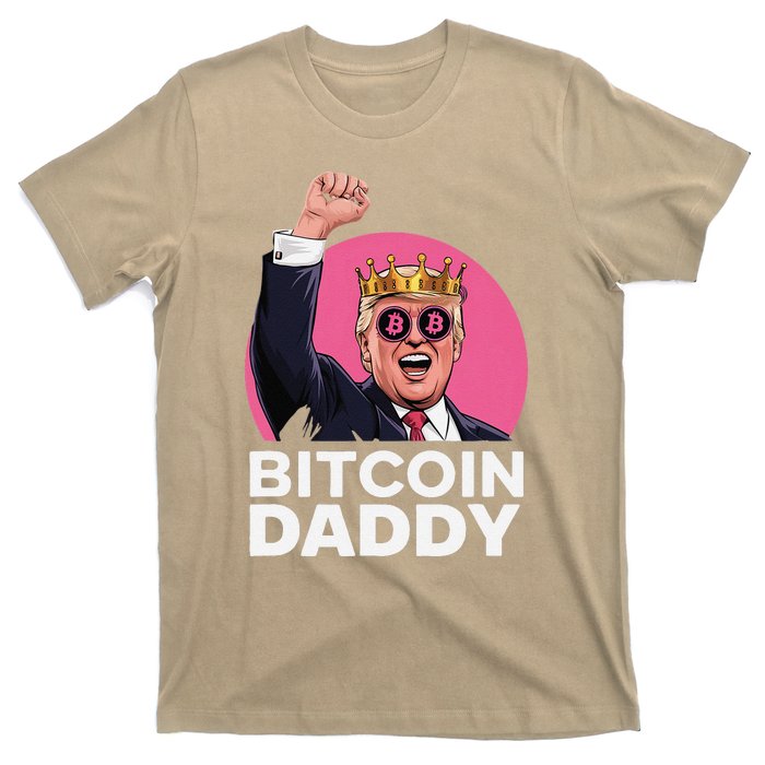 Funny Bitcoin Daddy Trump Crypto King ILl Be Home Christmas T-Shirt