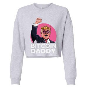 Funny Bitcoin Daddy Trump Crypto King ILl Be Home Christmas Cropped Pullover Crew