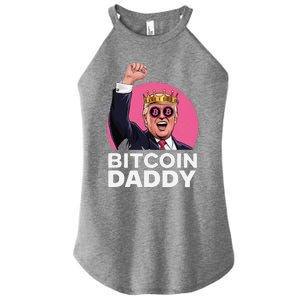 Funny Bitcoin Daddy Trump Crypto King ILl Be Home Christmas Women's Perfect Tri Rocker Tank