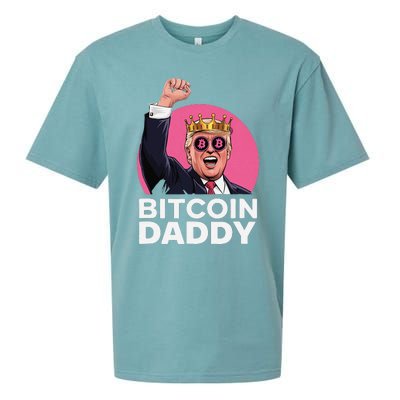 Funny Bitcoin Daddy Trump Crypto King ILl Be Home Christmas Sueded Cloud Jersey T-Shirt