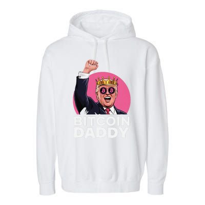 Funny Bitcoin Daddy Trump Crypto King ILl Be Home Christmas Garment-Dyed Fleece Hoodie