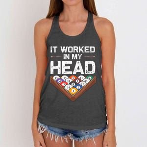 Funny Billiards Design For Men Women Cue Sport Pool Player Women's Knotted Racerback Tank