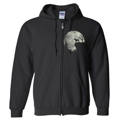 French Bulldog Dog And Moon Halloween Costume Full Zip Hoodie