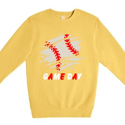 Funny Baseball Day Quote Cool Game Of The Day Gift Premium Crewneck Sweatshirt