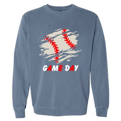 Funny Baseball Day Quote Cool Game Of The Day Gift Garment-Dyed Sweatshirt