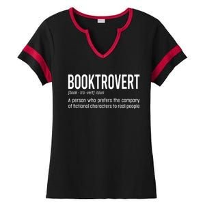 Funny Booktrovert Definition Reading Fan Book Lover Introvert Ladies Halftime Notch Neck Tee