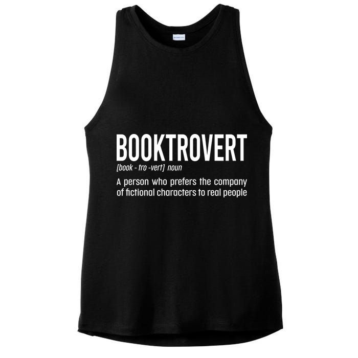 Funny Booktrovert Definition Reading Fan Book Lover Introvert Ladies PosiCharge Tri-Blend Wicking Tank