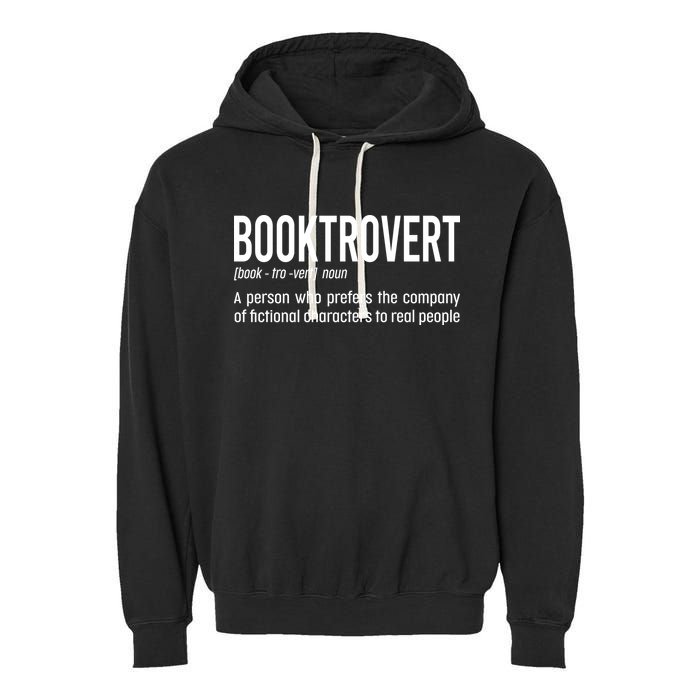 Funny Booktrovert Definition Reading Fan Book Lover Introvert Garment-Dyed Fleece Hoodie