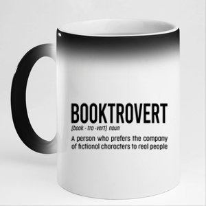 Funny Booktrovert Definition Reading Fan Book Lover Introvert 11oz Black Color Changing Mug