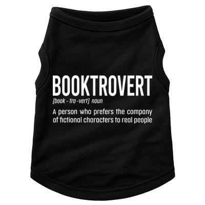 Funny Booktrovert Definition Reading Fan Book Lover Introvert Doggie Tank