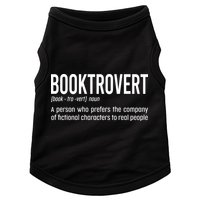 Funny Booktrovert Definition Reading Fan Book Lover Introvert Doggie Tank