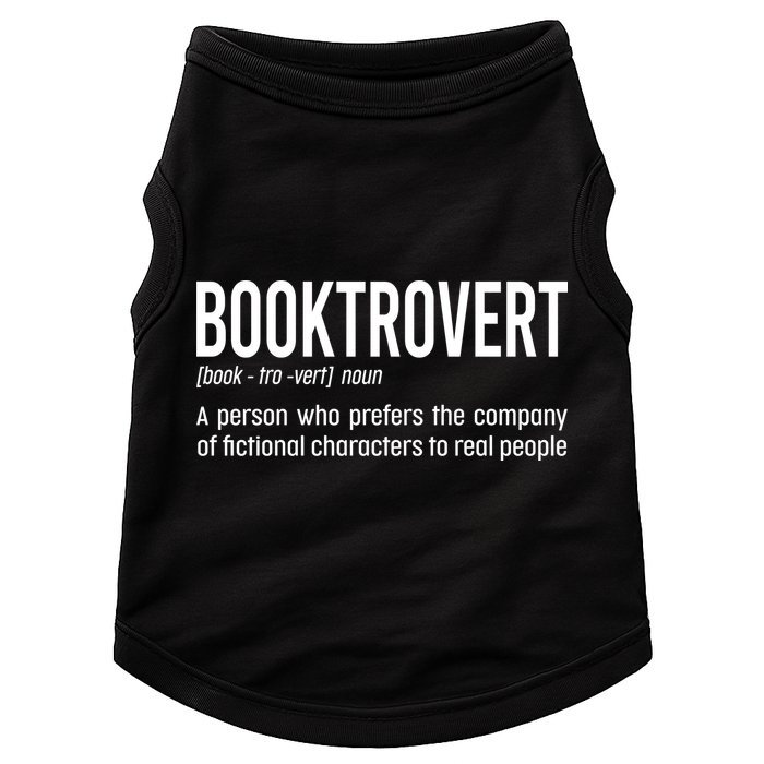 Funny Booktrovert Definition Reading Fan Book Lover Introvert Doggie Tank