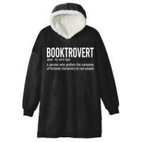 Funny Booktrovert Definition Reading Fan Book Lover Introvert Hooded Wearable Blanket