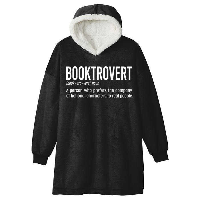 Funny Booktrovert Definition Reading Fan Book Lover Introvert Hooded Wearable Blanket