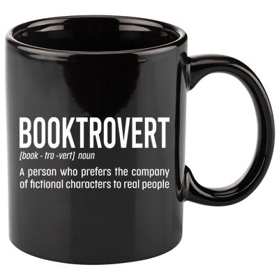 Funny Booktrovert Definition Reading Fan Book Lover Introvert 11oz C Handle Ceramic Mug