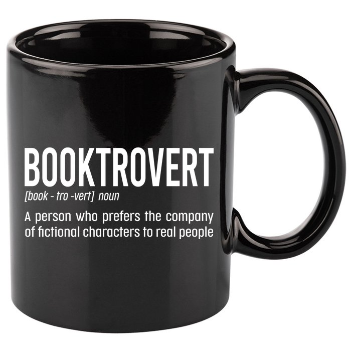 Funny Booktrovert Definition Reading Fan Book Lover Introvert 11oz C Handle Ceramic Mug