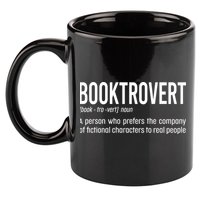 Funny Booktrovert Definition Reading Fan Book Lover Introvert 11oz C Handle Ceramic Mug