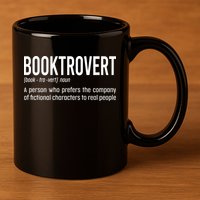 Funny Booktrovert Definition Reading Fan Book Lover Introvert 11oz C Handle Ceramic Mug