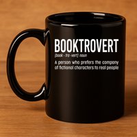 Funny Booktrovert Definition Reading Fan Book Lover Introvert 11oz C Handle Ceramic Mug