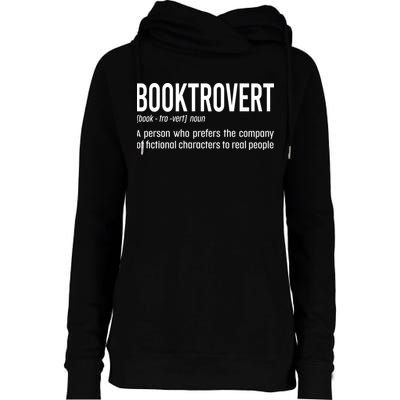 Funny Booktrovert Definition Reading Fan Book Lover Introvert Womens Funnel Neck Pullover Hood