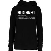 Funny Booktrovert Definition Reading Fan Book Lover Introvert Womens Funnel Neck Pullover Hood