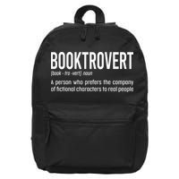 Funny Booktrovert Definition Reading Fan Book Lover Introvert 16 in Basic Backpack