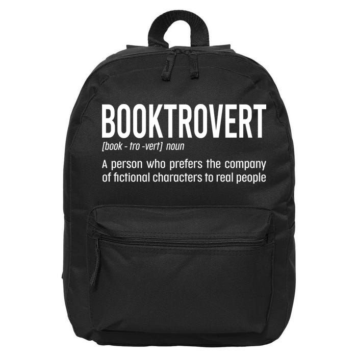 Funny Booktrovert Definition Reading Fan Book Lover Introvert 16 in Basic Backpack