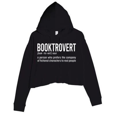 Funny Booktrovert Definition Reading Fan Book Lover Introvert Crop Fleece Hoodie