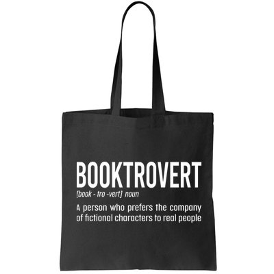 Funny Booktrovert Definition Reading Fan Book Lover Introvert Bag