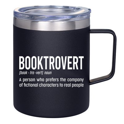 Funny Booktrovert Definition Reading Fan Book Lover Introvert 12oz Stainless Steel Coffee Mug
