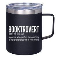 Funny Booktrovert Definition Reading Fan Book Lover Introvert 12oz Stainless Steel Coffee Mug
