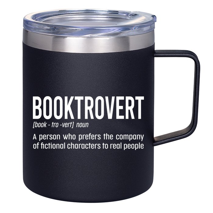 Funny Booktrovert Definition Reading Fan Book Lover Introvert 12oz Stainless Steel Coffee Mug