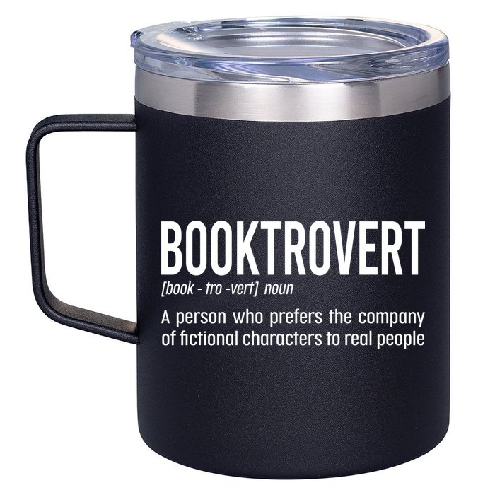 Funny Booktrovert Definition Reading Fan Book Lover Introvert 12oz Stainless Steel Coffee Mug