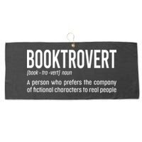 Funny Booktrovert Definition Reading Fan Book Lover Introvert Large Microfiber Waffle Golf Towel