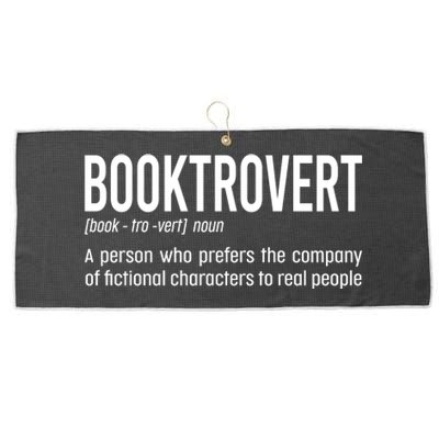 Funny Booktrovert Definition Reading Fan Book Lover Introvert Large Microfiber Waffle Golf Towel