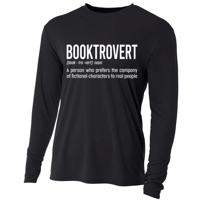 Funny Booktrovert Definition Reading Fan Book Lover Introvert Cooling Performance Long Sleeve Crew