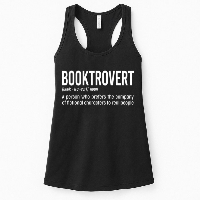 Funny Booktrovert Definition Reading Fan Book Lover Introvert Womens Tank Top