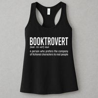 Funny Booktrovert Definition Reading Fan Book Lover Introvert Womens Tank Top